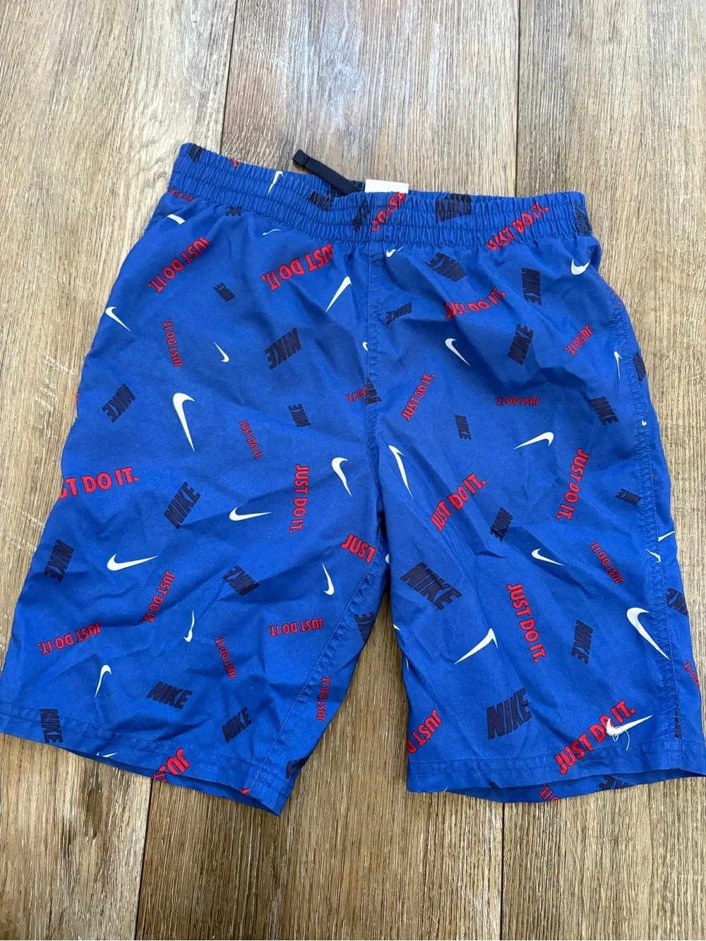Nike Blue 'Just Do It.' Logo Swim Shorts boys medium 7/8